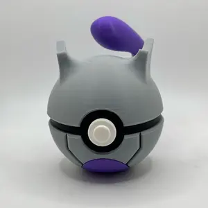 Mewtwo Themed Decorative Pokeball - Inspired by Character for Pokemon Fans, Perfect for Displaying or Giving as a Gift