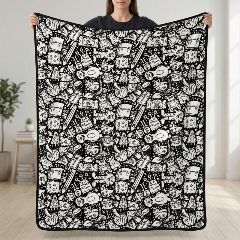 DIY Color Your Own Blanket with 24  Markers, Customizable Fuzzy Velvet Blanket for Creative Personalization, Artistic Home Decor & Cozy Gift Idea