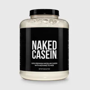 Naked Casein - 100% Premium Micellar Casein Protein Powder - 5 LB - Sourced from US Farms - 26g Protein, 0g sugar, 0g Carbs - For Muscle Recovery - Slow Digesting - Only 1 Ingredient