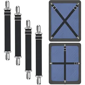 Couch Cushion Covers Holder Clips Couch Covers Holder Straps Adjustable from 10 to 60 inches (25-160cm) Elastic Straps for Sofa Covers (Pack of 4)