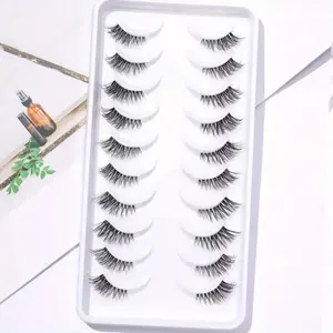 10 Pairs Transparent Eyelid Half-Eyelash Extensions, 5-11mm Length, Curling False Eyelashes for Daily Use, Dates, Holidays, Parties