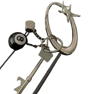 Starlight Y2K Metal Shiny Carabiner Belt Loop Accessory Set with LED Glowing Pumpkin and Skull Rings Trendy Fashion Jewelry for Party Night Out Outdoor Camping and Daily Streetwear Style Gifts for Men and Women