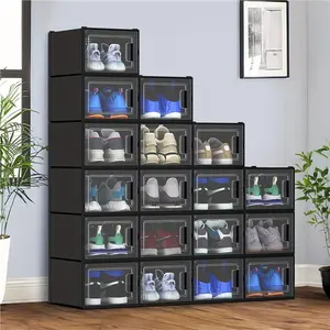 18 PCS Petparadise XL Stackable Storage Boxes - Versatile Organizers and Drawers for Shoes, Closet, and Office - Durable, Space-Saving, and Easy-to-Assemble Solution for Home and Office Organization