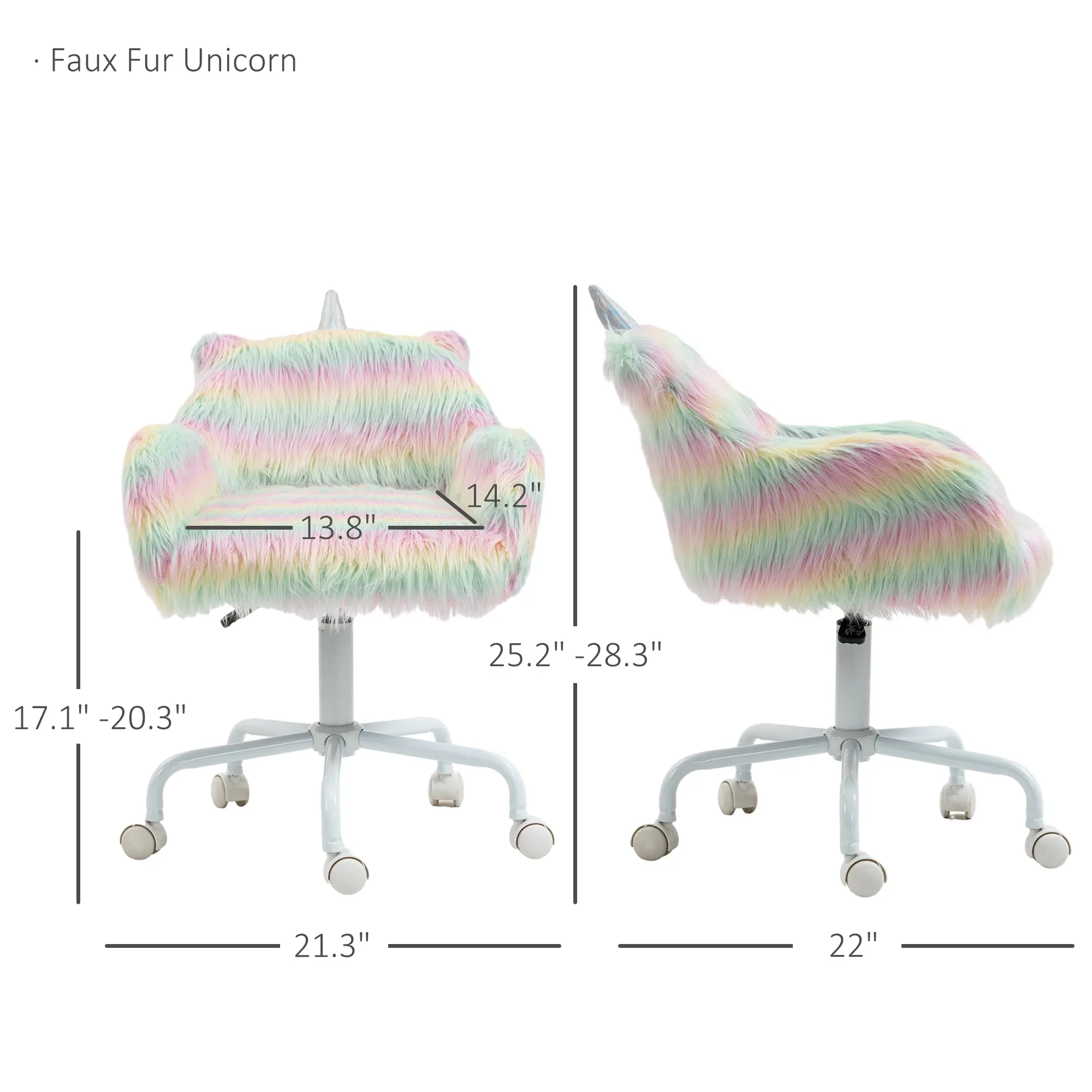 Faux Fur Unicorn, Pink