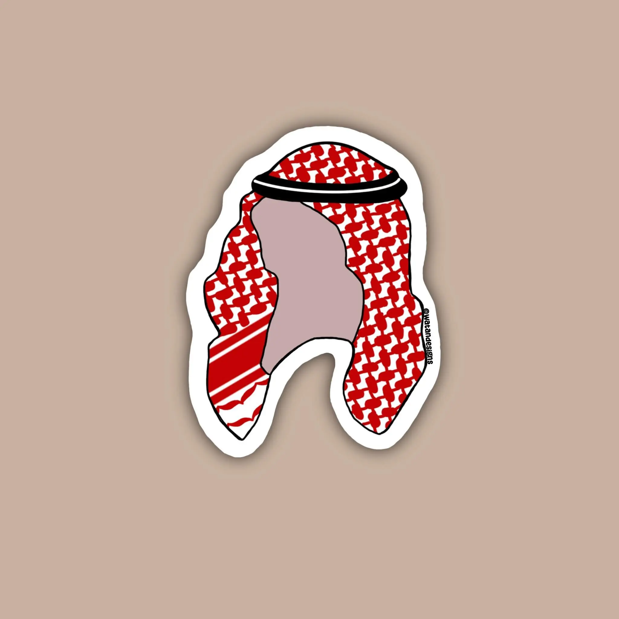 Jordanian Shemagh Sticker, Jordan Sticker, Jordanian Sticker
