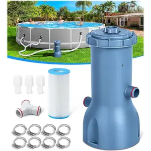 Pro Series 1000 GPH Above Ground Pool Filter Pump,  Pool  Filter Pump, Water Circulation and Filtration System -Improved Water Clean & Clarity, Pools Pumps Above Ground-Gray