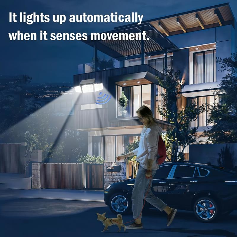 2-Pack Solar Outdoor Wall Lights Tri-Fold Rotatable 270°C Illumination 2500LM Motion Sensor Flood Light with 6500K LED for Large Spaces