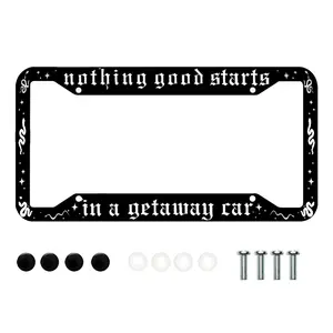 Getaway Car Plate Frame with Screws,Stainless Steel Car Accessories 12x6 Inch