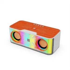 Portable Transparent Bluetooth Speaker with Lights, delivering clear sound quality. It supports audio playback via AUX, TF card, USB, smartphones and multiple devices, ideal for parties and camping, and a perfect gift choice.