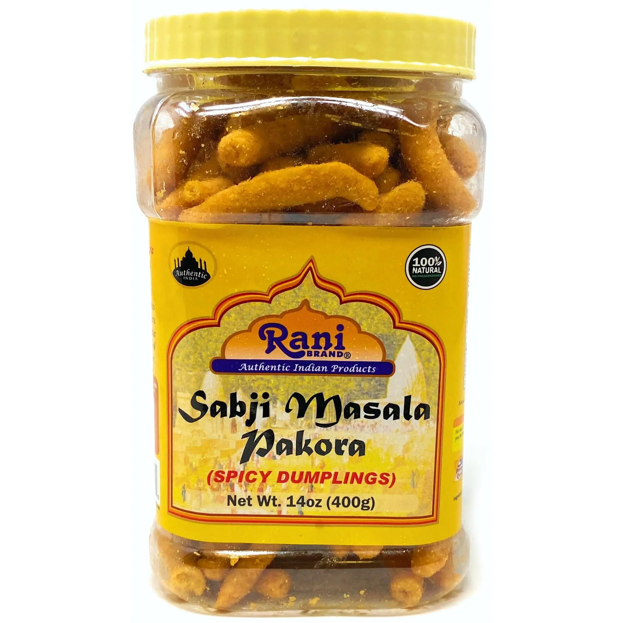 Rani Sabji Masala Pakoda (Plain Spicy Dumplings) 14oz (400g) PET Jar ~ All Natural | Vegan | No Preservatives | No Colors | Gluten Friendly | Indian Origin