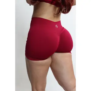 Seamless Shaping Shorts for Women, Mid-Rise Scrunch Butt Workout Shorts with Sculpted Hip Contour Fit