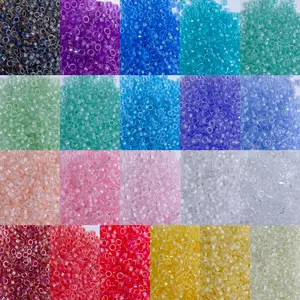 DIY Glass Beads Kit, 14000pcs 21 Colors 2.5mm Round Beads Set, Bead Assortment, Handmade Jewelry Making Supplies for Bracelets Earrings Crafts, Threaded Beads