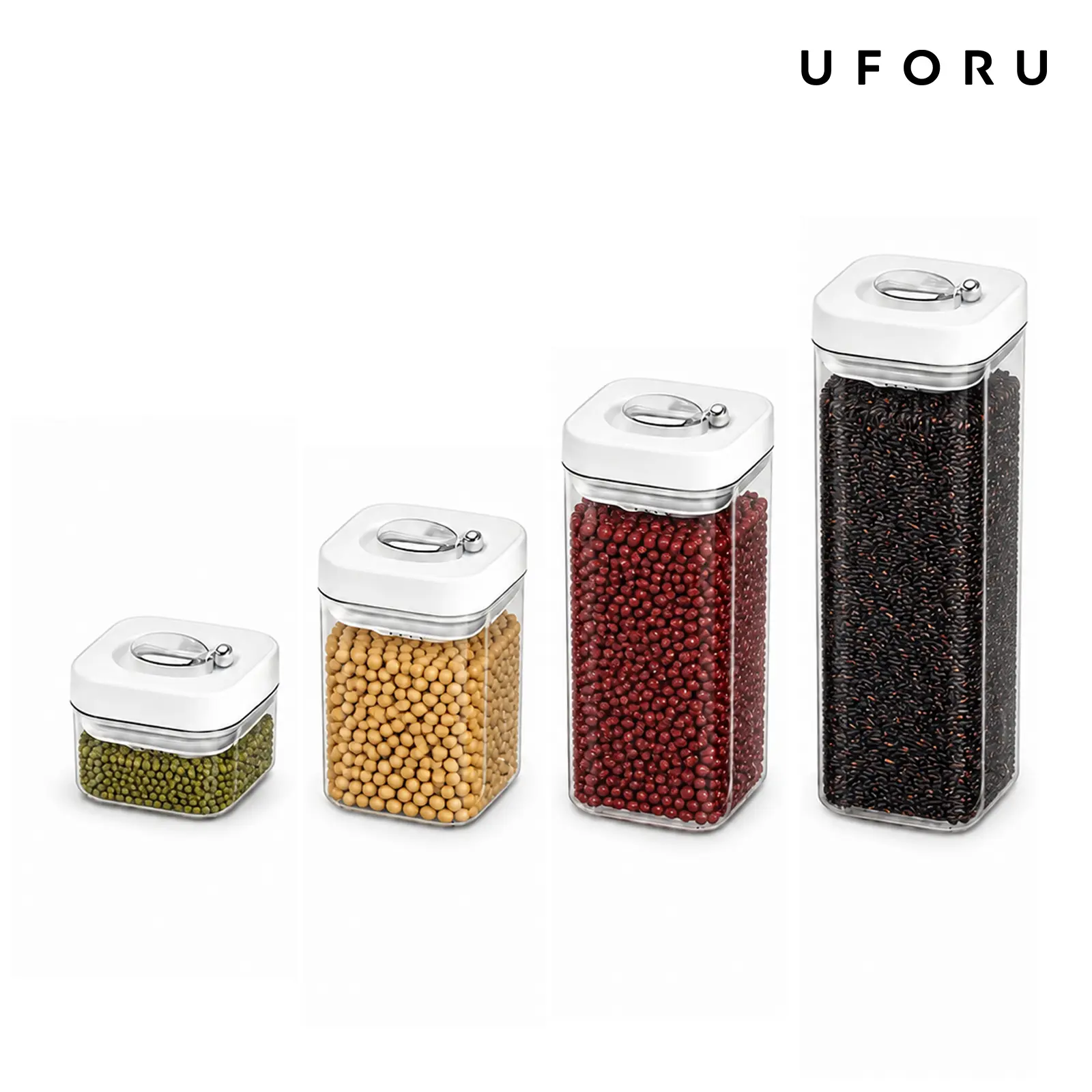 UFORU Airtight Food Storage Containers Set, Clear Pantry Canisters with Lever-Lock Lids for Rice, Beans, Cereal, Snacks, Flour, Sugar and Kitchen Organization#dealsforyou#SummerWins