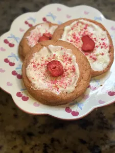 Strawberry Cookie Soft Chewy Cookies with Powdered Sugar Frosting & Strawberry Crumbs Sweet Snack for Dessert Heaven US