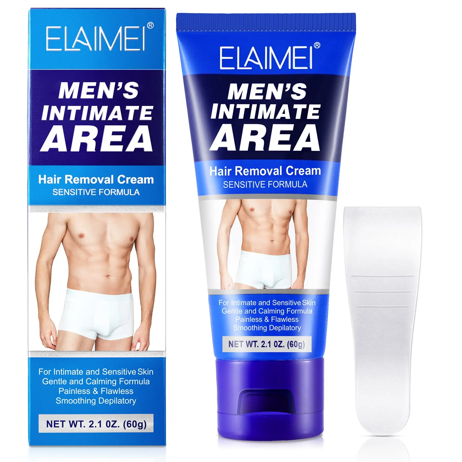 Men's Hair Removal Body Cream, Hair Removal Creams, Quick, Easy and Safe Hair Remover for Sensitive Skin, Full-Body Gel, Chest and Back Use, Dermatologically Tested, Depilatory Cream