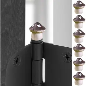 Decorative Magnetic Mushroom Door Hinge Head Topper - Miniature Hinge Pin Trinket Topper, Original, Set of 6