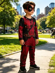Deadpool Costume for Kids, Block Design, Perfect for Theme Parties and Comic Con, Fun Superhero for Role Play