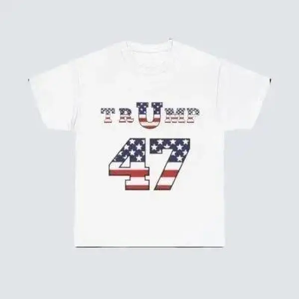 TRUMP#47 Stars and Stripes Unisex Heavy Cotton Tee - Sustainable 100% US Cotton, Classic Fit, Crew Neck, Casual