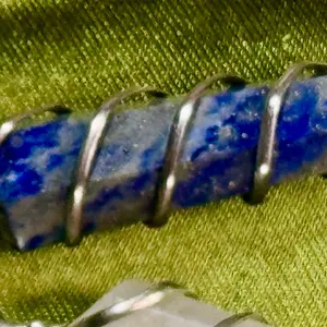 Lapis Lazuli Wire Wrapped Pendant - Natural Stone Fashion Accessory
