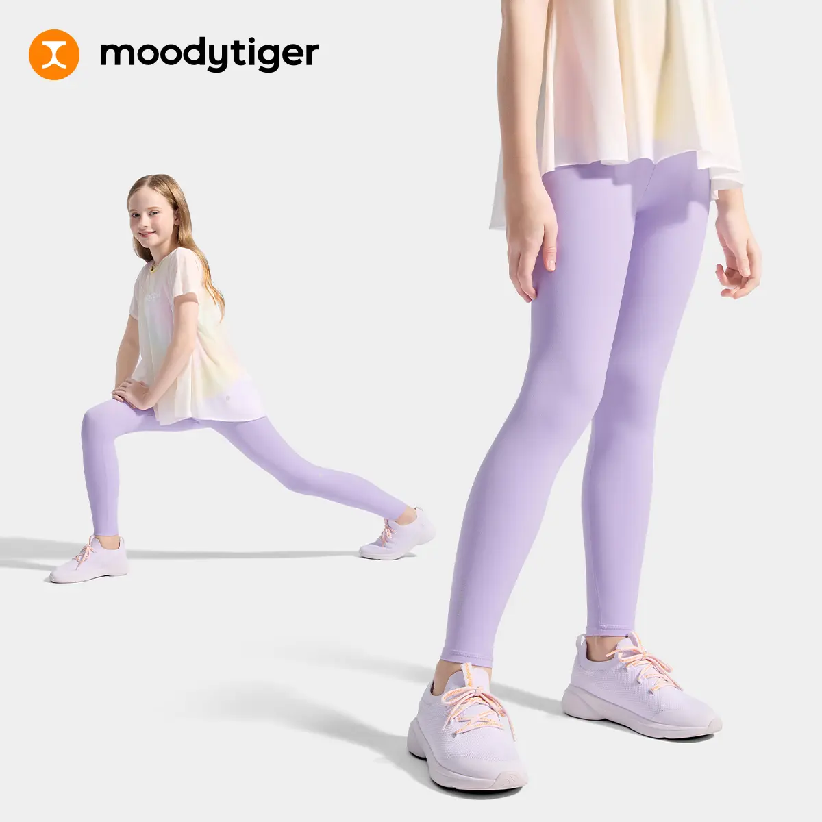 moodytiger Kids Cloudie Essential Leggings for Girls with Soft and Stretch Active Pants for Daily