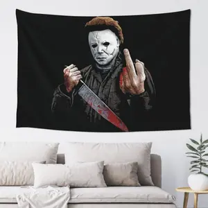 New Michael Myers Halloween Horror Tapestry Personalized Tapestry Living Room Bedroom Dormitory Wall Gift Decoration Tapestry Suitable for Party, Bedroom Bedside Decoration, College Dormitory, Gift, Room Wall Hanging, Wall Background