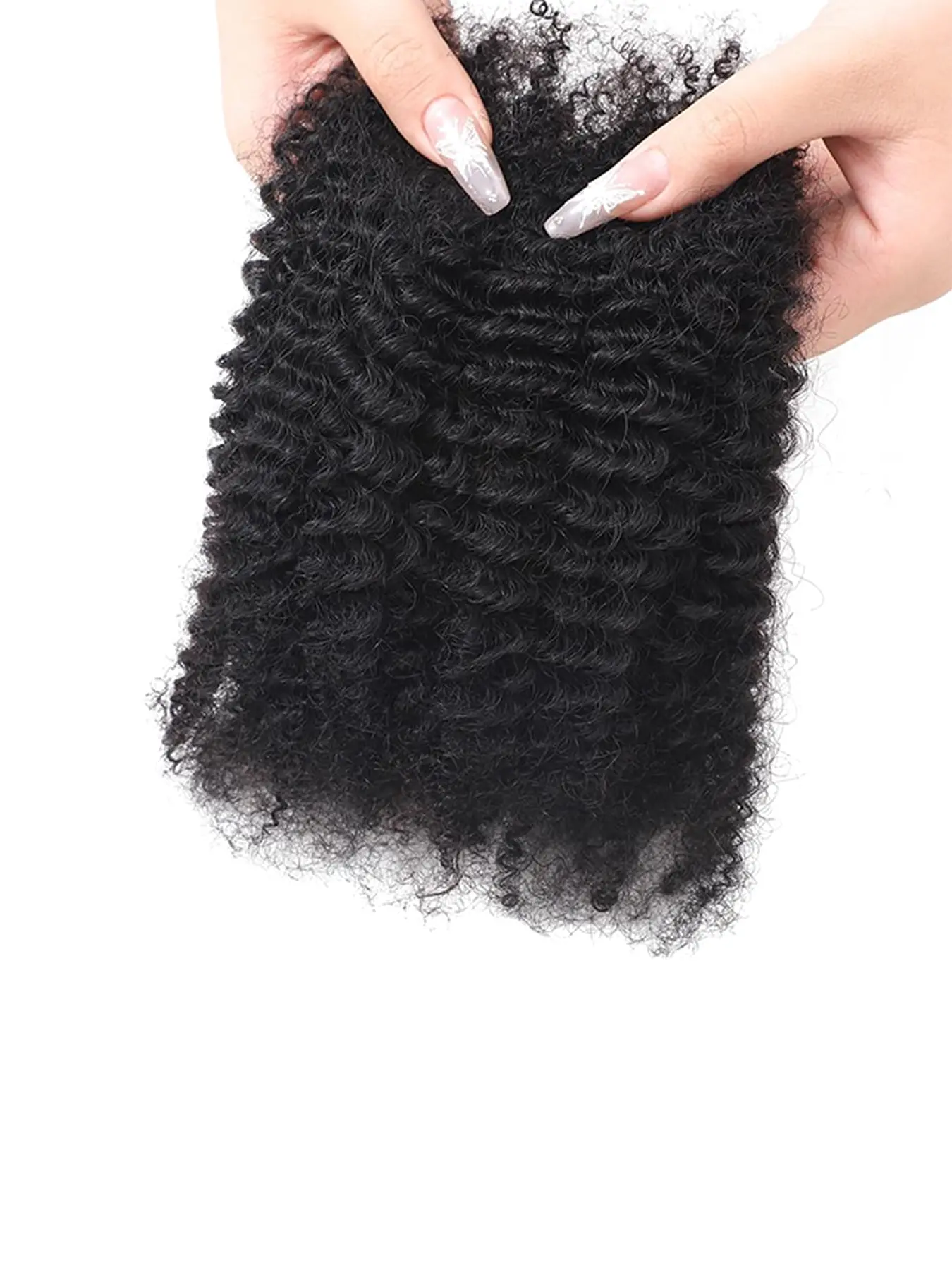 Afro Kinkys Bulk Human Hair, 100%  Real Human Hair for Mini Twist Braiding, Braids, Locs & Crochet Extensions, Hair Weave Extensions, 10-18 Inches Natural Black Color 50g/Pack, Natural Kinky Curly Hair Bundles for Dreadlocks DIY, Dreadlock Accessories,