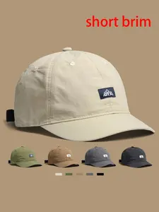 Unisex Short Brim Baseball Cap Adjustable, Quick-Dry Breathable Duckbill Hat, Outdoor Sports Daily Commute Curved Brim Dad Hat, Casual Fashion Sun Protection