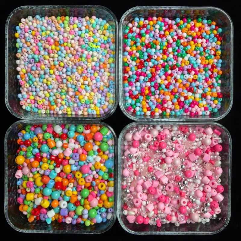 60g Multi-Color Rainbow Seed Beads Pastel Pink Beads Set DIY Handmade Bracelet Necklace Jewelry Accessories Loose Beads Wholesale for Crafting