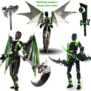 T13 3D Printed Articulated Dummy Titan 13 Robot Action Figure - 1pc/2pc Assembled High Tech Toy, Unique Toys, Desktop Decoration, Teenage Boy Gifts, Cool Collector’s Item Figurines Collectibles