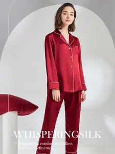 Whispering Silk Pajamas for Women Pure Full Length Long 22 Momme 100% Mulberry Silk Luxury