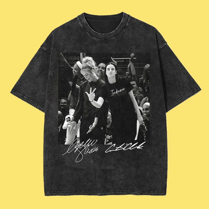 Caitlin Clark x Sophie Cunningham vintage Shirt, Retro Basketball Women Gift for Fans,Sophie Cunningham shirt, Caitlin Clark Shirt, basketball player moment wash shirt, gift for fan Cotton Jersey