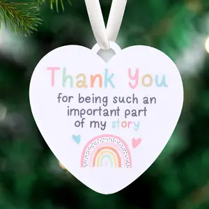 Thank You for Being Such An Important Part of My Story, Heart-shaped Acrylic Friendship Ornaments, Home Decor for Best Friends, Gifts for Friends, Christmas Home Acrylic Ornament, Christmas Gifts for Family Friend, Christmas Tree Hanging Ornament