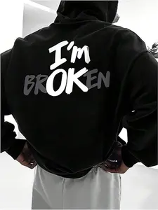 Stylish Women's Kangaroo Pocket Hoodie - Cool monogram print men's hoodie sweatshirt, soft and comfortable, stylish design - new trend casual wear for everyday comfort Tops Black Pullover Long Sleeve