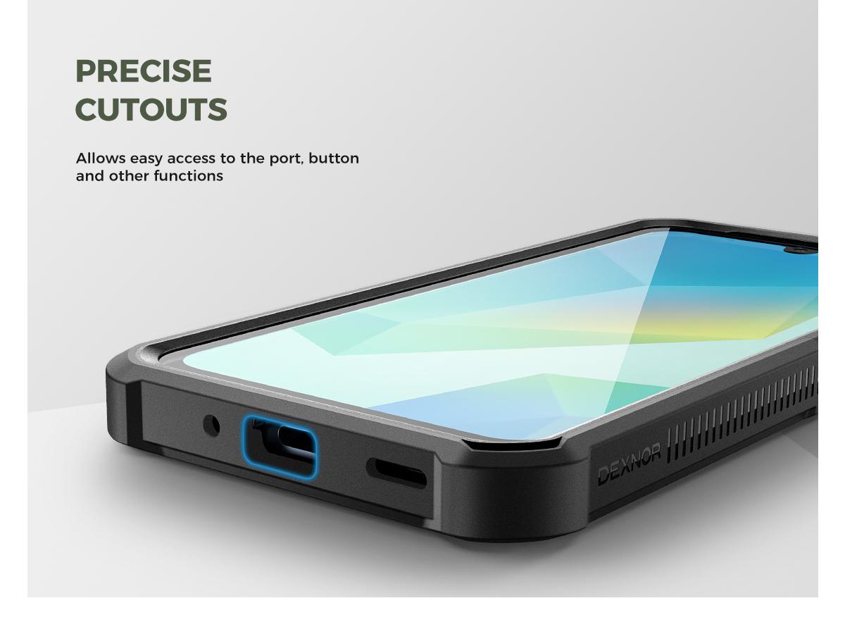 Dexnor for Samsung Galaxy A16-5G Case, 2 Front Frame Bulit-in Slide Camera Cover & Kickstand Heavy Duty Protection Shockproof Samsung A16-5G Case with Screen Protector