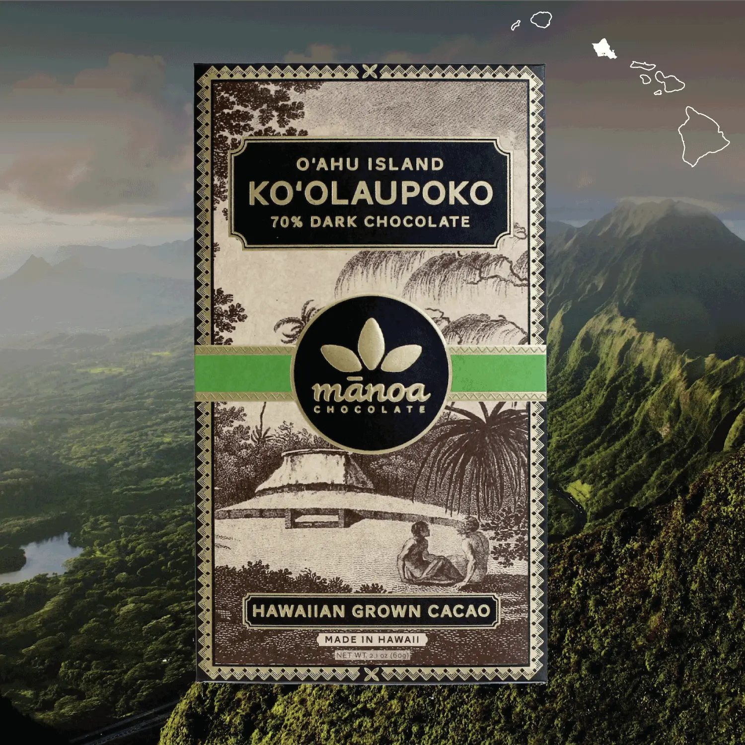 Ko'olaupoko O'ahu Island Chocolate Bar 70%