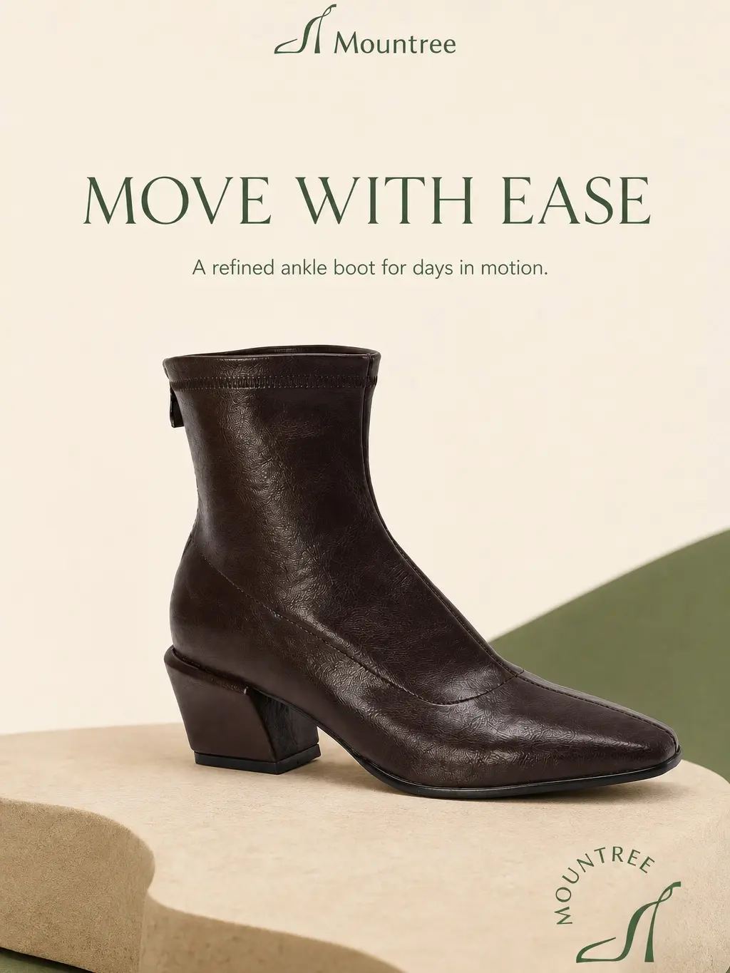 Women's Plant-based leather Vegan Comfort Cushion Patent Pending Square-Toe Block Heel Ankle Boots Footwear