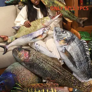 Ultra Realistic Fish Plush Pillow - Lifelike Stuffed Animal Toy, Soft Stuffed Animals, Soft Huggable Piranha/Sturgeon/Tuna Body Pillow, Couch Decor, Gift for Kids & Adults