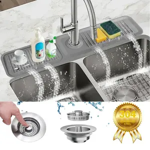 [Free sink filter included.]Kitchen Silicone Sink Faucet Mat,UpgradedFaucet Protection Drain Mat SiliconeFaucetHandle Drip Collector, New Quick Drystone SinkTray Sink Protector for KitchenBathroom Sink