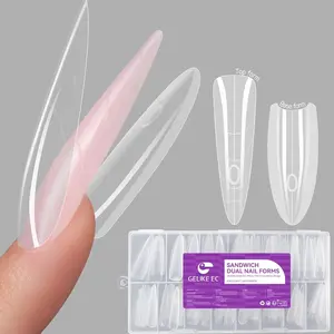 GELIKE EC Revolution Sandwich Dual Nail Forms - 240 Pieces, 15 Sizes, Beginner Friendly, No Gel Stacking, Perfect for DIY Nail Extensions