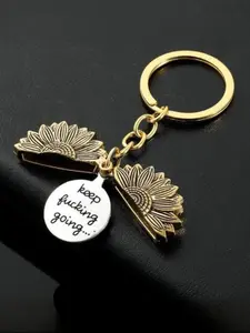 Sunflower Keychain Inspirational Gifts for Women Men Birthday Christmas Gifts for Best Friend Student Graduation - Keep Fucking Going Keychain