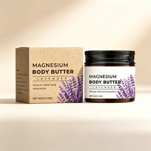 Magnesium Body Butter with Lavender 60g – Muscle Relief & Relaxation Cream – Soothes Sore Muscles, Eases Tension & Promotes Deep Relaxation – Natural Magnesium Formula for Post-Workout & Daily Self-Care