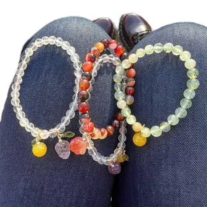 Crystal Bracelets with Charms - Set of Beaded Bracelets Featuring Various Colors and Charms in Soft Crystal Elements