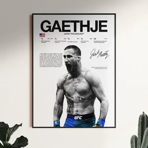 Justin Gaethje UFC Fighter Artistic Printable Photo Poster - Vivid Paper Wall Art, Gym Room Athlete Wall Decor