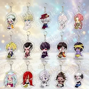 Anime Record of Ragnarok Keychain Qin Shi Huang Beelzebub Jack the Ripper Poseidon Acrylic Pendant Key Ring for Backpack Decor