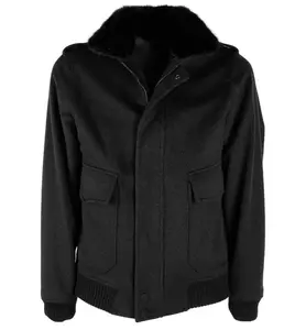 Made in Italy Black Wool Vergine Jacket