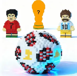 4-in-1 Sports Player Building Blocks Set(2986PCS ), Mini Bricks Figure Toy, Champion Trophy Puzzle
