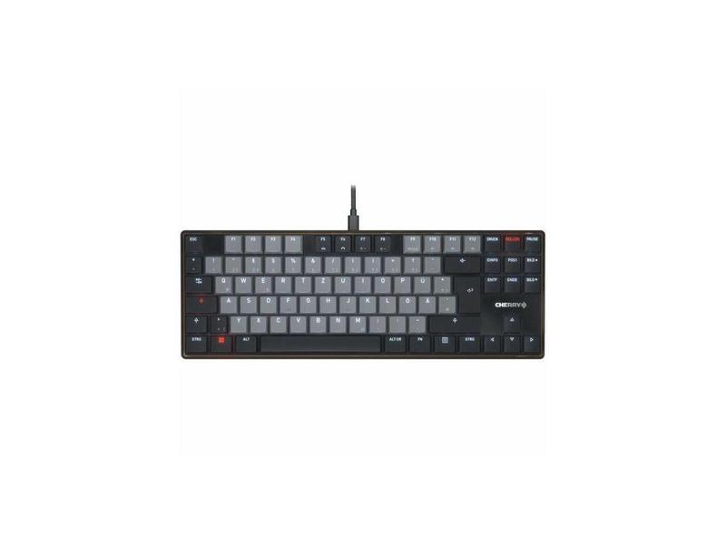 CHERRY KC 500 MX LP TKL MX LP Mechanical Low-profile Keyboard in a Slim Design - Black, Wired Compact Keyboard with Backlighting, MX2A IVORY Switches, PBT Keycaps, Foldable Feet, Slim Design
