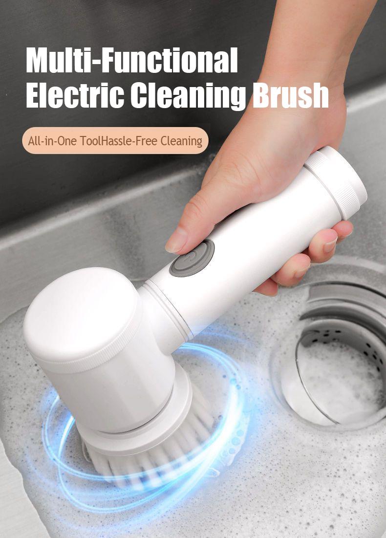 Electric Spin Scrubber,2 Speeds Electric Scrubber for Cleaning with 5 Replaceable Heads for Kitchen, Bathroonn, Bathtub, Tile, and Floor,Power Cleaning Brush Rechargeable Cordless