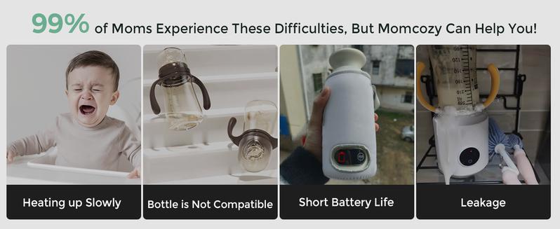 Momcozy Portable Milk Warmer for Travel – Dual Heating Modes for Breast Milk & Water, Portable Bottle Warmer with Fast Heating & Long Battery Life, 17 Ounces Large Capacity to Meet Your All-Day Needs