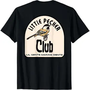 🐦 [Graphic Hoodie]Retro Club Inspired T-Shirt "Little Pecker Club" Graphic Tee Funny Bird Design Unisex Short Sleeve Casual Trendy Streetwear Top Everyday Outfit Fans Lovers Collectors Meme Statement Graphic Shirt Fashion Humor Tee